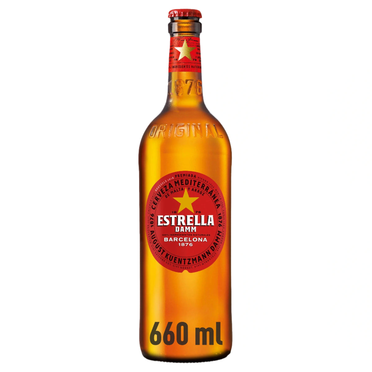 Estrella Damm Lager Spanish Beer Bottle 660ml