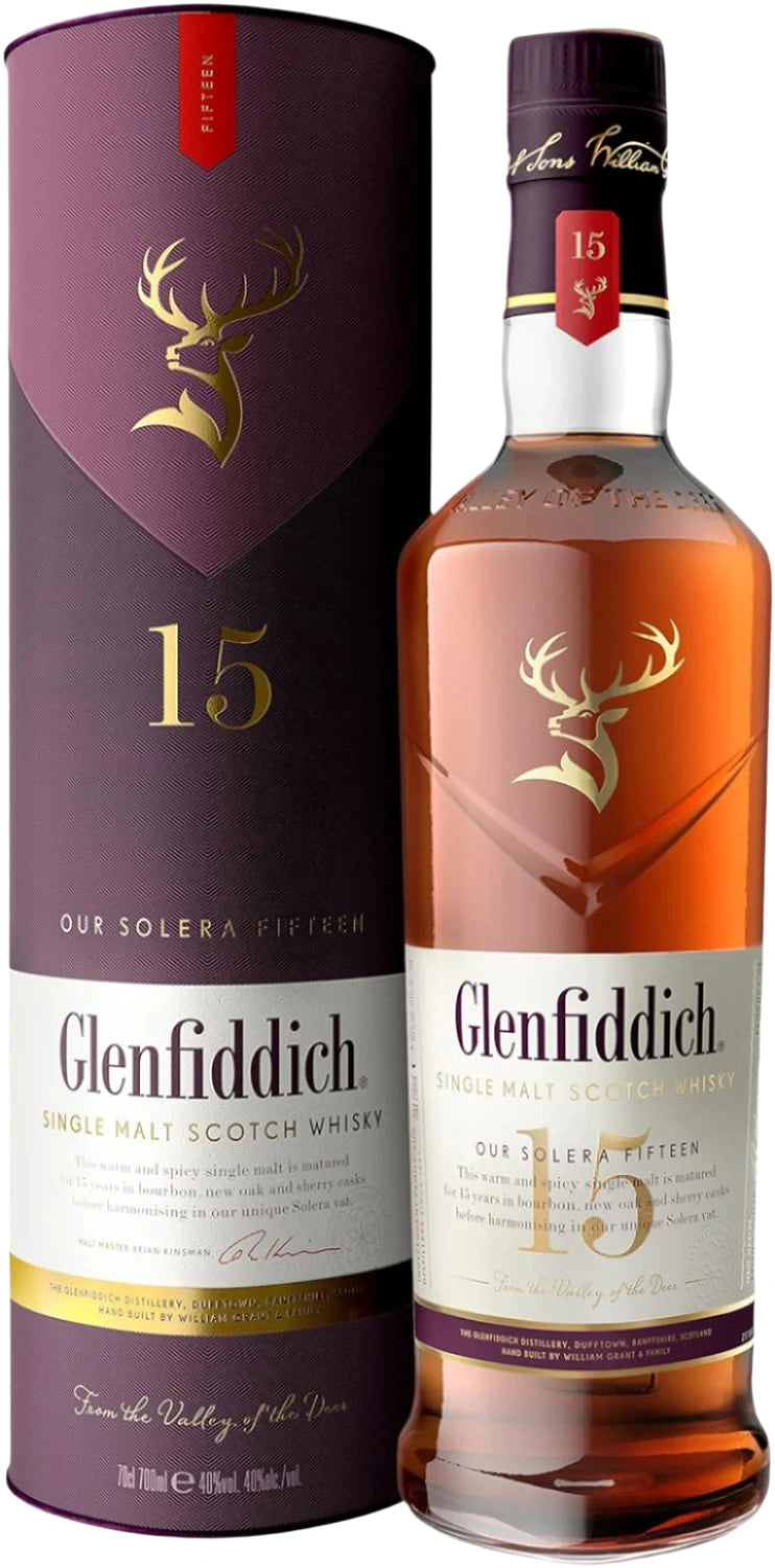 Glenfiddich 15 Year Old Single Malt Scotch Whisky  70cl