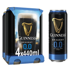 Guinness Draught 0.0% Non-Alcoholic Beer 4x440ml