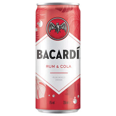 BACARDI RUM AND COLA PREMIX COCKTAIL 12X25CL