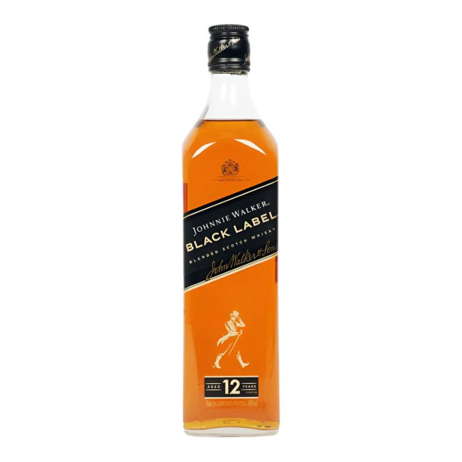 JOHNNIE WALKER BLACK LABEL 12 YEAR WHISKEY 70CL